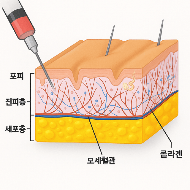 피부 단면 일러스트